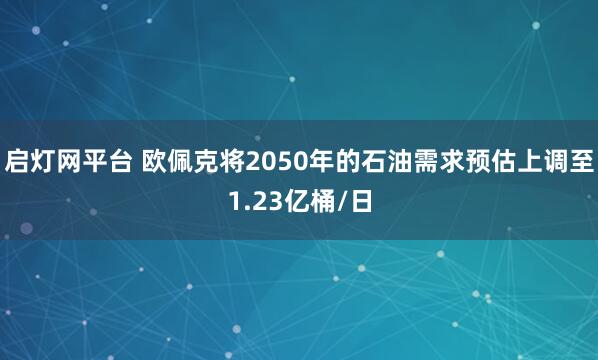 启灯网平台 欧佩克将2050年的石油需求预估上调至1.23亿桶/日