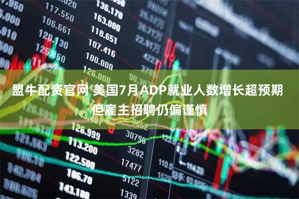 盟牛配资官网 美国7月ADP就业人数增长超预期 但雇主招聘仍偏谨慎