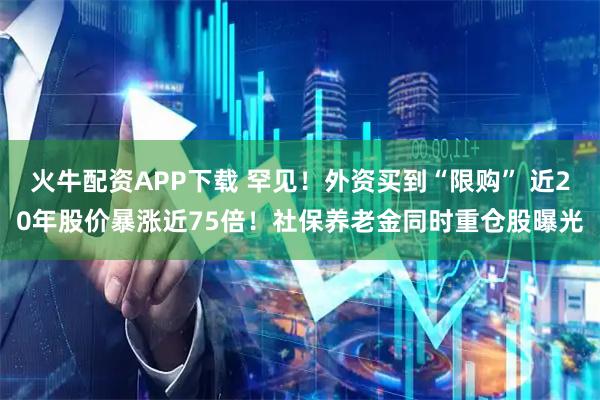 火牛配资APP下载 罕见！外资买到“限购” 近20年股价暴涨近75倍！社保养老金同时重仓股曝光