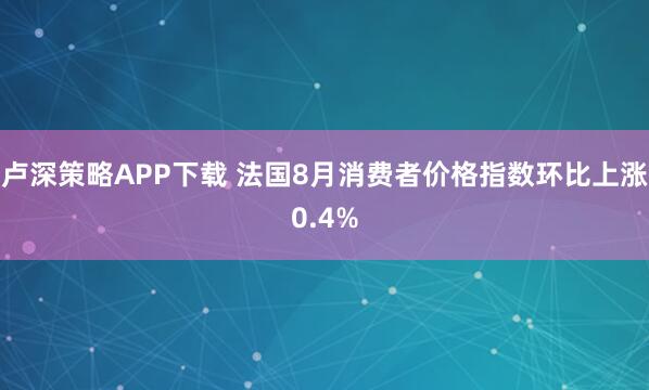 卢深策略APP下载 法国8月消费者价格指数环比上涨0.4%